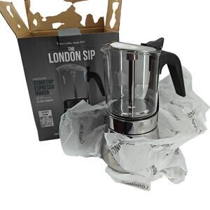 Escali London Sip Stainless Steel Espresso Maker 9-cup Glass